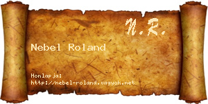 Nebel Roland névjegykártya